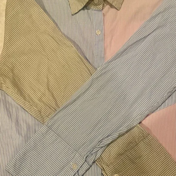 Multi-color Color Block Button down - Picture 6 of 9